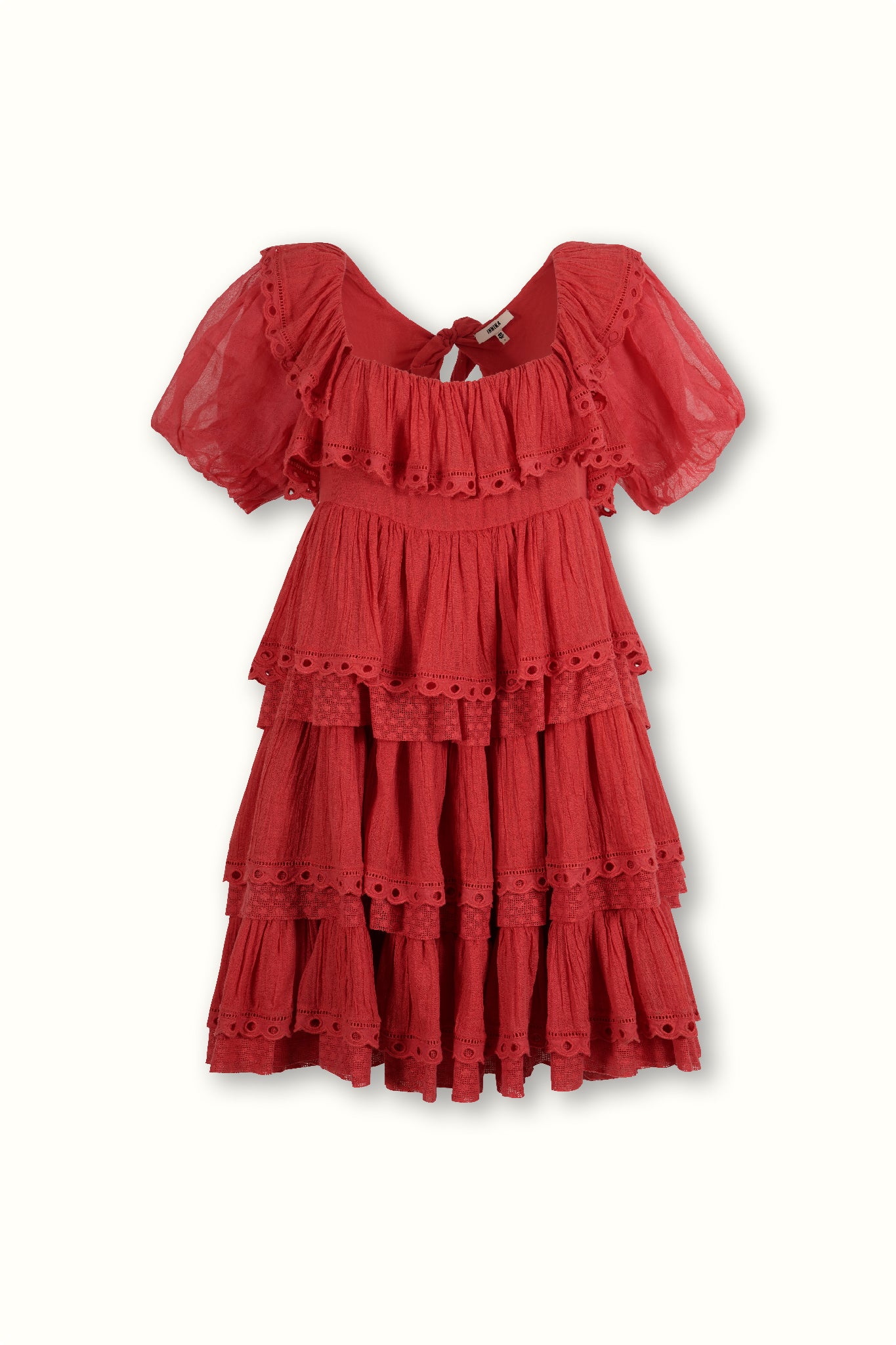 Organdy Puff Sleeve Scalloped Layer Mini Dress – INNIKA CHOO